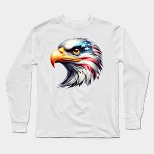 USA Bald Eagle Illustration Long Sleeve T-Shirt